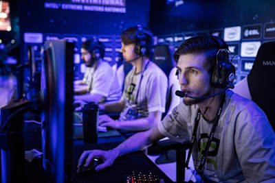 OpTic play on stage in Katowice.
