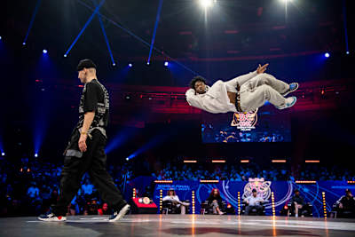 Zoopreme mid-air at the Red Bull BC One World Final