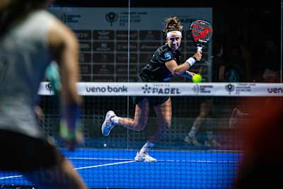Delfi Brea and Bea Gonzalez perform at Asuncion Premier Padel P2 in Asuncion, Paraguay on May 19, 2024.