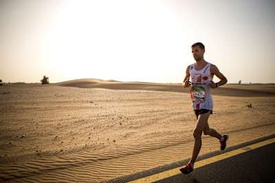 Helder Santos aus Portugal beim Wings for Life World Run in Dubai, Vereinigte Arabische Emirate, am 8. Mai 2016.