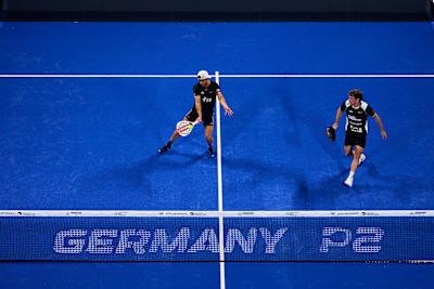 Padel stars Juan Lebrón and Franco Stupaczuk electrify the court during the thrilling CUPRA Premier Padel P2 quarter finals in Dusseldorf, Germany on September 26, 2025