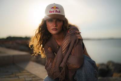 Street dancer Anna Beat poses at the beach