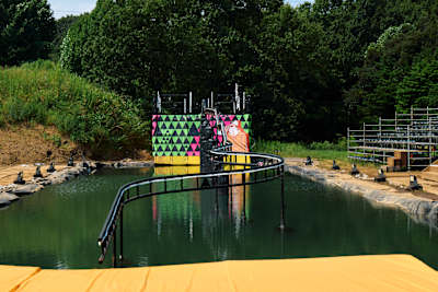 Overview of the Rainbow Rail obstacle course at KASSO 2024 in Yokohama, Japan.