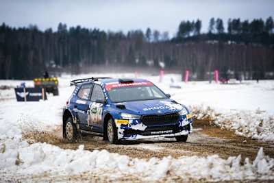 Enok in action in the Finnish Rally Championship