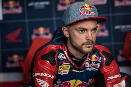 Leon Camier on the grid for the Red Bull Honda World Superbike Team