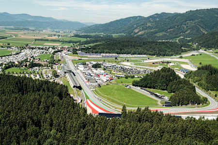 Overview of the Red Bull Ring in Spielberg, Austria on August 10, 2019.