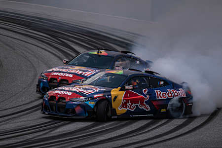 Red Bull Driftbrothers Eli und Joe beim Testen ihrer neuen BMW G82 M4 Dirft-Cars am Red Bull Ring in Spielberg, Österreich
