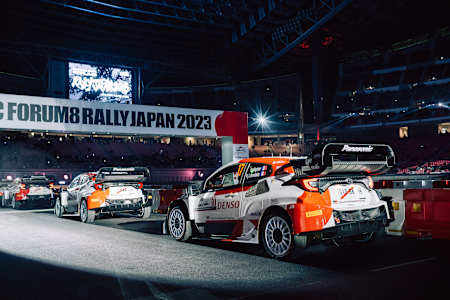 Sébastien Ogier at the start of Rally Japan 2023.