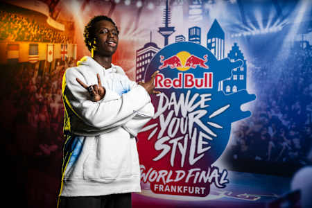 Tevin Redvall performing at Red Bull Dance Your Style World Final in Frankfurt, Germany in Novemeber 2023.