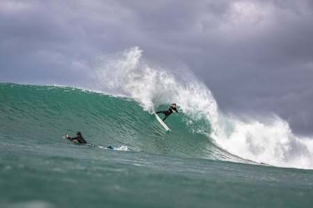 Jordy Smith surfing at Jeffreys Bay in South Africa.