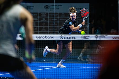 Delfi Brea and Bea Gonzalez perform at Asuncion Premier Padel P2 in Asuncion, Paraguay on May 19, 2024.