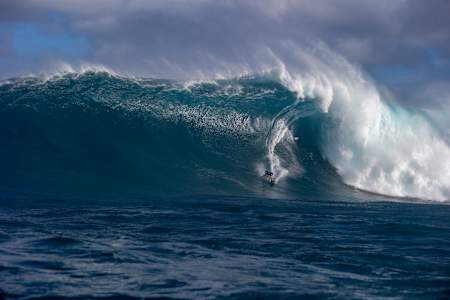 Kai Lenny performs at Jaws in Maui, Hawaii on December 1, 2020. 