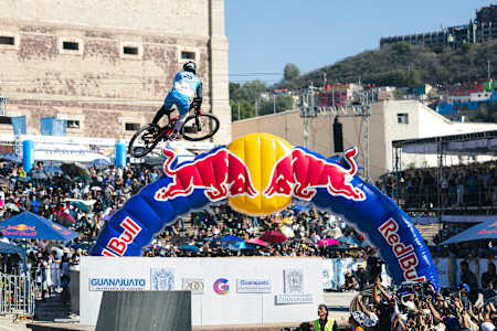 Juanfer Velez performs during Red Bull Guanajuato Cerro Abajo in Guanajuato, Mexico, on March 23, 2024.