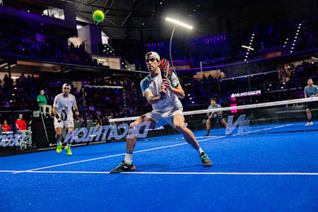 Milano P1 - Day 6 - SF2 - Lebron/Galan - Chingotto/Navarro at the Milano Premier Padel 2023 at Allianz Cloud in Milano, Italy on December 9, 2023  