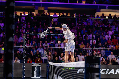 Milano P1 - Day 6 - SF2 - Lebron/Galan - Chingotto/Navarro at the Milano Premier Padel 2023 at Allianz Cloud in Milano, Italy on December 9, 2023.