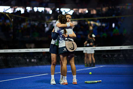 Ariana Sanchez Fallada and Paula Josemaria Martin during the finals of the Buenos Aires Premier Padel P1 in Buenos Aires, Argentina on June 1, 2025.