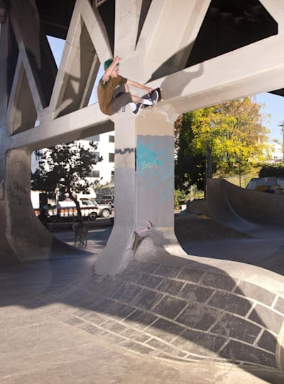 Ben Raybourn, the gnarliest concrete destroyer in the game today, goes where eagles dare at Burnside.