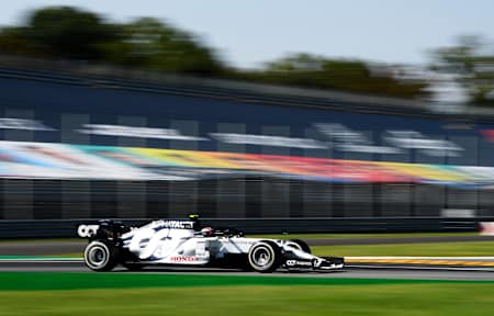 Pierre Gasly driving the Scuderia AlphaTauri Honda on track during the F1 Grand Prix of Italy at Autodromo di Monza on September 6, 2020.