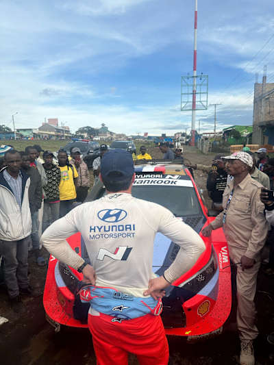 Fourmaux was unable to get his Hyundai i20 N started after regroup 