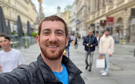 Travel expert Drew Binsky takes a selfie in Vienna, Austria