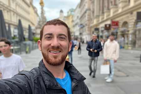 Travel expert Drew Binsky takes a selfie in Vienna, Austria