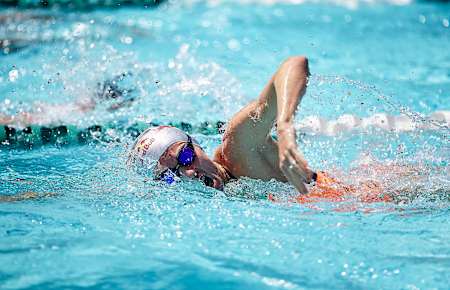 Lucy Charles-Barclay is seen training before the IRONMAN World Championship in Kailua-Kona, Hawaii, United States on October 2, 2019.