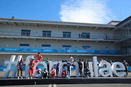 Formel E-Fahrer vor dem Start der Saison 2017, im April 2017 in Mexico City.