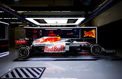 Reveal of the Red Bull Racing special Honda tribute livery ahead of the F1 Grand Prix of Turkey at Intercity Istanbul Park on October 7, 2021 in Istanbul, Turkey.