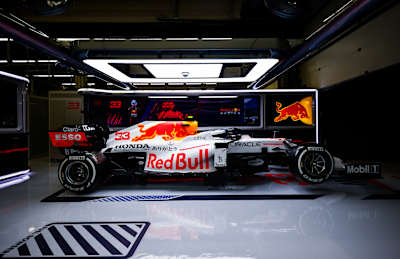 Reveal of the Red Bull Racing special Honda tribute livery ahead of the F1 Grand Prix of Turkey at Intercity Istanbul Park on October 7, 2021 in Istanbul, Turkey.