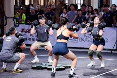 Red Bull Gym Clash participants compete in a workout 