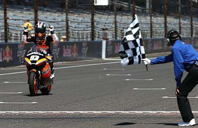 Marc Márquez on track at Indianapolis in 2012 during his Moto2 days.