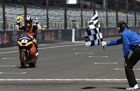 Marc Márquez on track at Indianapolis in 2012 during his Moto2 days.