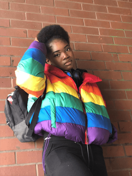 Primark rainbow puffer jacket discount