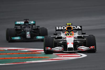 Sergio Pérez of Red Bull Racing Honda at the Turkish Grand Prix on October 10, 2021.