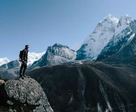 A scenic stop during the trek to Everest Base Camp A scenic stop during the trek to Everest Base Camp