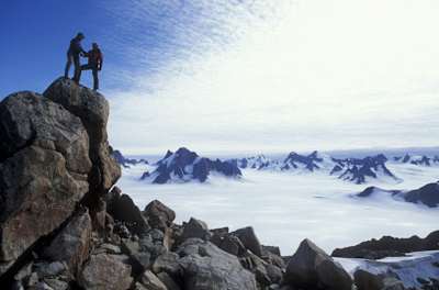 Walter Odermatt and Urs Odermatt during Tupilak Grönland 2004 — East Greenland.