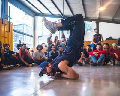 B-Boy Lil G at Cypher Pakistan workshop in Karachi on March 24, 2022. 