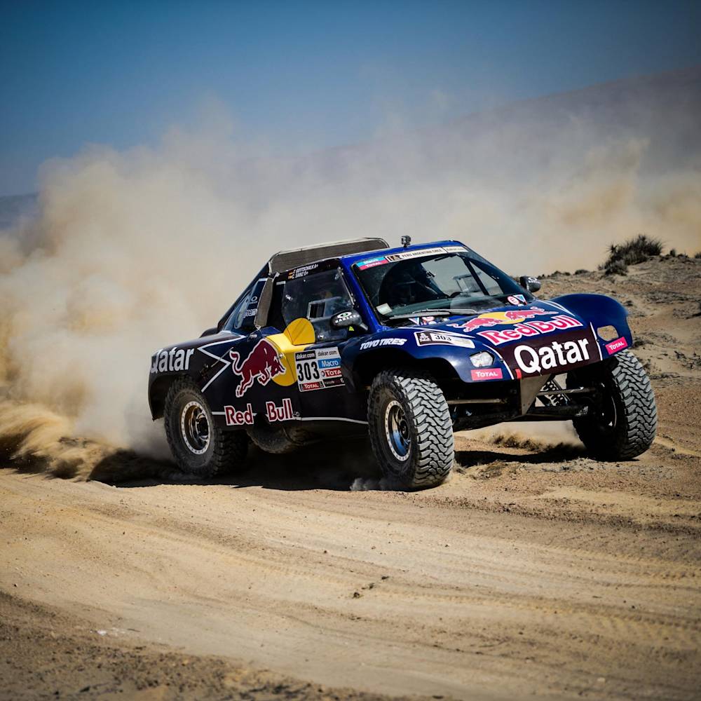 Carlos Sainz in action at Dakar Rally 2013
