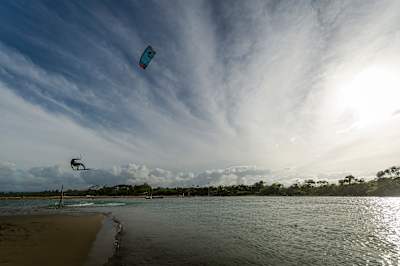 Adeuri Corniel performs on 'La Boca' at Yasica River, in Cabarete, Dominican Republic on January 19, 2021.
