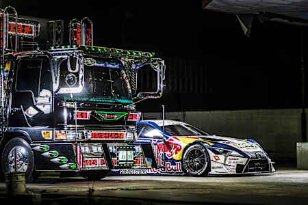A dekorota truck with Ryo Hirakawa’s Lexus LC500.