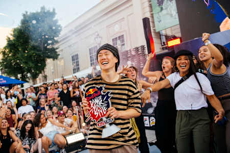Jaekwon celebrating at the Red Bull Dance Your Style 2021 in Vienna, Austria on July 31st, 2021