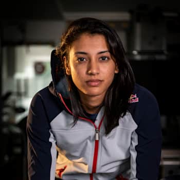 Smriti Mandhana poses for a portrait after her training session in Sangli, India on February 16, 2020.