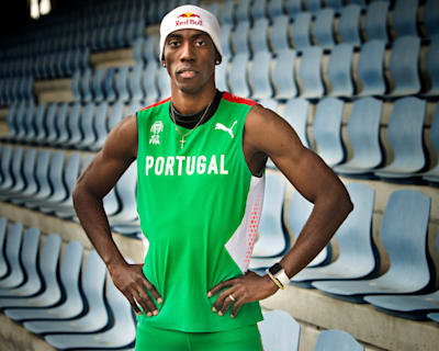 Triple jumper Pedro Pichardo poses for a portrait in Lisbon, Portugal on February 2, 2021. 