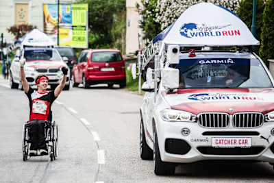 Tennis player Nico Langmann completes the Wings for Life World Run in 2015