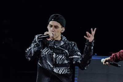 SNK performs at Red Bull Batalla de los Gallos National Final in San Jose, Costa Rica on September 26, 2020