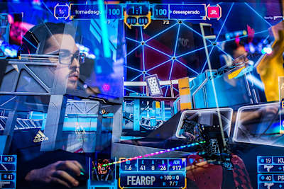 Players taking on the Red Bull Flick Counter-Strike: Global Offensive tournament.