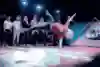 Lil G doing the Air Flare in front of a crew