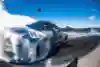 Johannes Hountondji's car while drifting during the European Drift Masters championship 2021 in Riga.