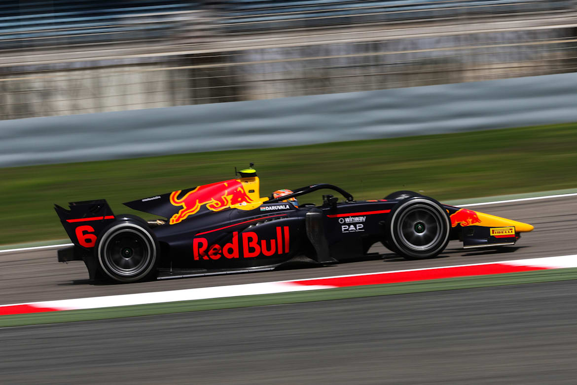 Jehan Daruvala during pre-season testing of the FIA Formula 2 Championship at Bahrain International Circuit.