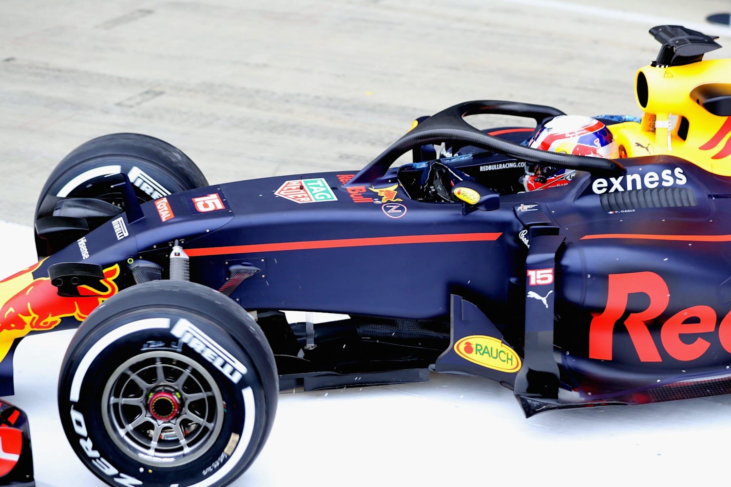 Red Bull Racing test the halo head protection concept
